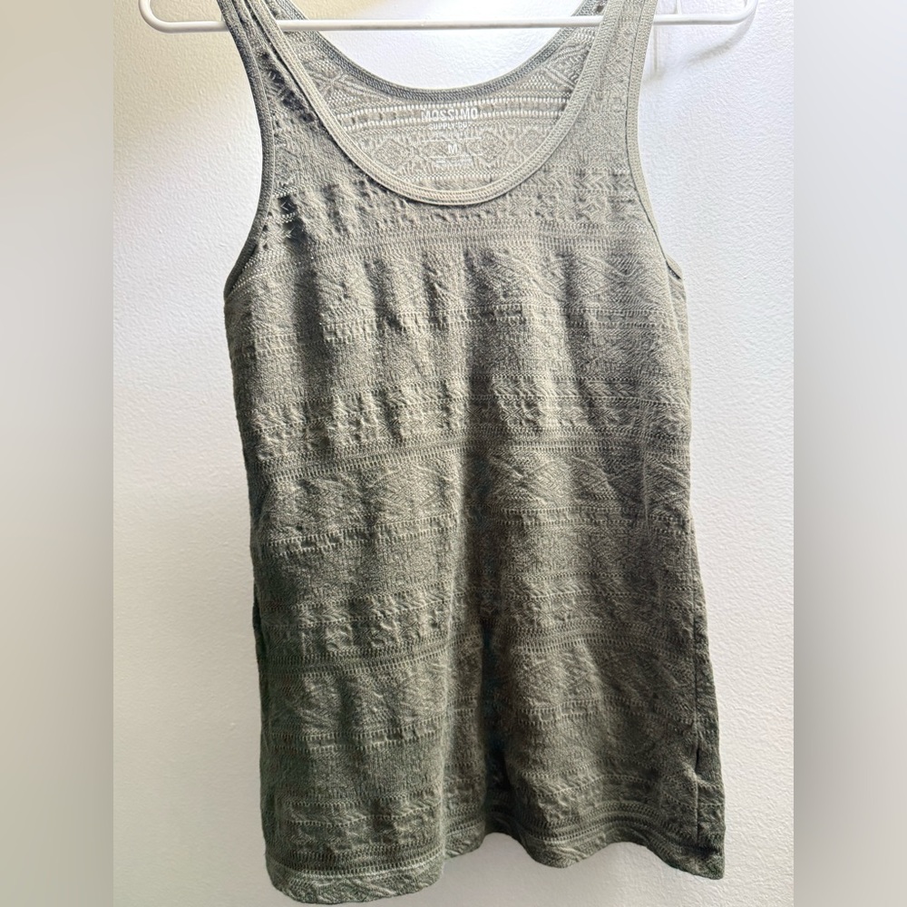 Mossimo Supply Co. Olive Green Textured Knit Top - M